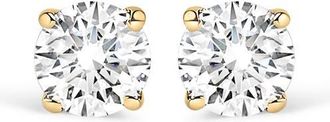 House of Brilliance 14K Gold 1.0 Cttw Lab Grown Diamond Solitaire Stud Earrings in Yellow at Nordstrom