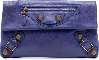 Balenciaga Pre-owned Balenciaga Lambskin Motocross Giant 21 Envelope Clutch 186182A.4511 531051