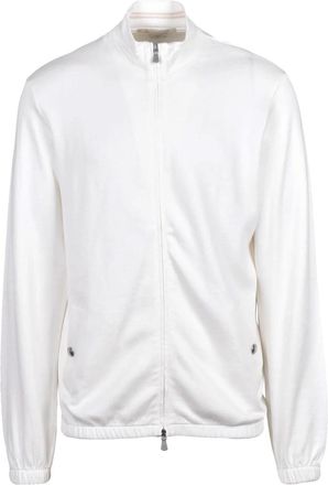 Eleventy Minimalist Zip-Up Sweatshirt With High Collar And Discreet Pockets