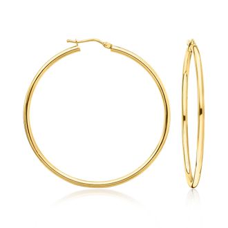 Ross-Simons Italian 2mm 18kt Yellow Gold Hoop Earrings