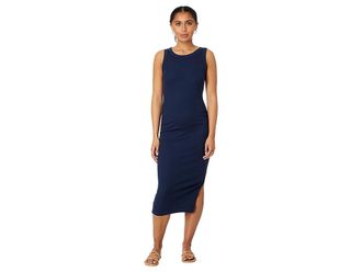 Michael Stars Wren Midi Dress with Slit Womens Clothing Nocturnal : MD (US 6-8), Spandex/Modal/Cotton