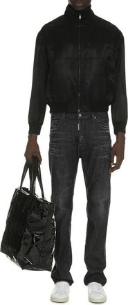 Saint Laurent Mens Black Silk Bomber Clothing
