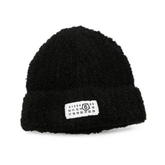 Maison Margiela Logo beanie - Dames - Hoeden - Zwart - M - Wol - Accessoires