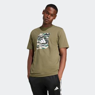 adidas T-Shirt ADIDAS SPORTSWEAR M C CAMO BOX T, Herren, Gr. XXL, gr&uuml;n (olive strata), Obermaterial: 100% Baumwolle, Rundhals, Shirts T-Shirt, ohne Verschlus