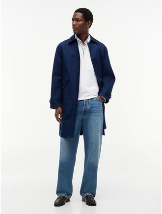 Tommy Hilfiger Mens TH Performance Relaxed Fit Car Coat - Light Navy - XL