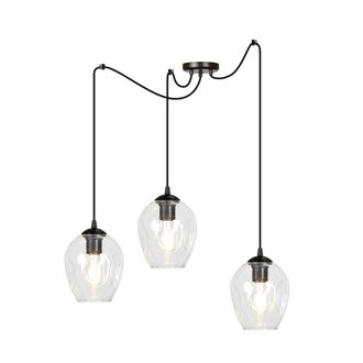 Wonderlamp L&aacute;mpara colgante con pantallas de cristal transparentes regulables