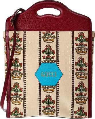 Gucci Centennial 100 Medium Canvas & Leather Tote
