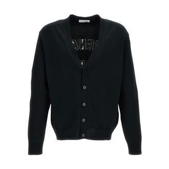 Givenchy Cardigans, male, Black, Size: M V-neck Cotton Cardigan