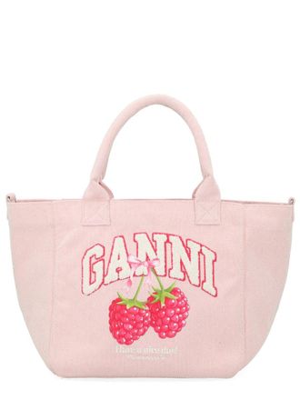 Ganni Womens Handbag Raspberry Pink Recycled Polyester Handbags Hand Bags