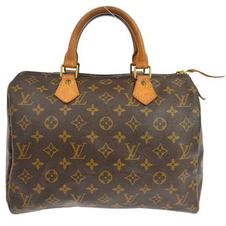 Louis Vuitton Speedy Handbag Monogram Canvas Brown Canvas Handbag (Pre-Owned)