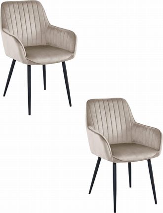 OEM Silla Solden - Terciopelo Beige Oscuro / Patas Negras X 2