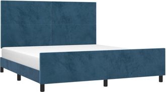 vidaXL Vidaxl - Estructura De Cama Sin Colch&oacute;n Terciopelo Azul Oscuro 160x200cm