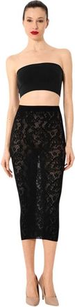 Wolford Graphic Rose Pattern Pencil Skirt - Dames - Kokerrokken - Zwart - M - Wol - Rokken
