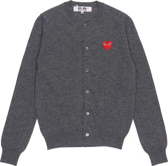 Comme Des Gar&ccedil;ons (WMNS) COMME des GARCONS PLAY Cardigan Red Emblem Grey AZ-N007-051-3