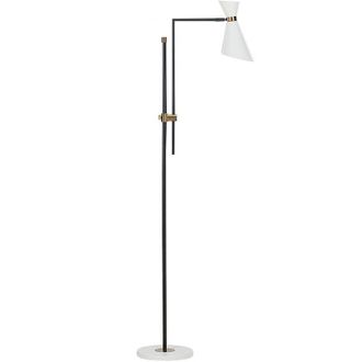 Beliani Beliani - Modern Floor Lamp Spotlight Adjustable Metal Shade Marble Base Gold Accents White Melawi