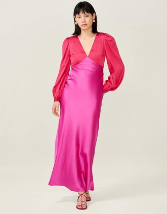 Omnes Womens Francoise Dress in Red and Pink - Size: 16