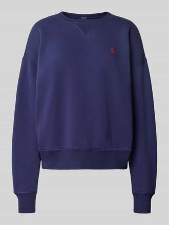 Polo Ralph Lauren Oversized Sweatshirt mit gerippten Abschl&uuml;ssen in Marine, Gr&ouml;&szlig;e M
