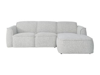 VENTE-UNIQUE.COM Sof&aacute; rinconera poli&eacute;ster 4 plazas gris 260x180cm