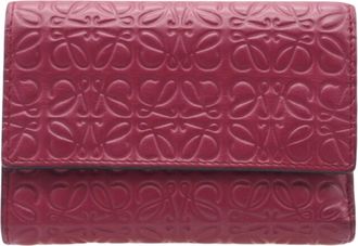 Loewe Repeat Pink Leather Wallet (Tri-Fold) (Pre-Owned)