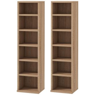 HOMCOM Estanter&iacute;a para cd 21x22.5x88.5 cm roble