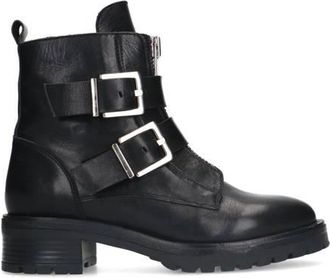 Sacha leren bikerboots zwart