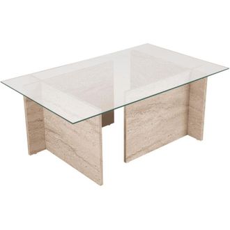 Calicosy Calicosy - Mesa De Centro Con Tablero De Vidrio L105 Cm - Noah