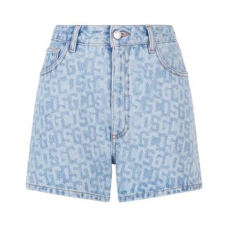 GCDS Gcds, Dames, Korte broeken, Blauw, Maat: W29 Denim