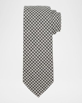 Ermenegildo Zegna Men & apos;s Houndstooth Wool and Silk Tie