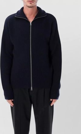 Extreme Cashmere zip cardigan ribbed high collar pockets