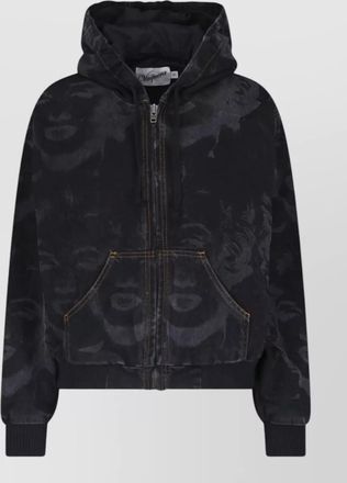 Vaquera hooded coat contrast stitching front pockets