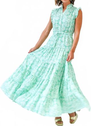 Pinch Design Leaf Me Breathless Floral Maxi Dress In Mint