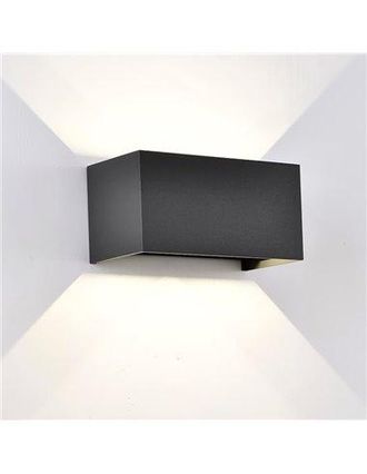 Mantra Mantra Aplique Led Exterior Rectangular Davos Negro, 4x6w 24w 2700k Dimmable 2200lm, Ip54