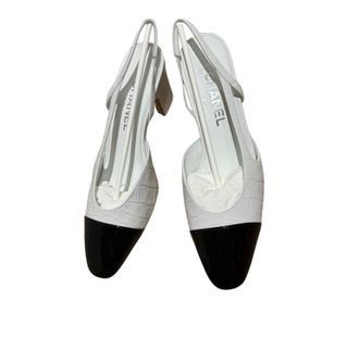 Chanel Mock Croc Slingback Sandals Size 38.5