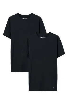 Saxx DropTemp Dry Cotton V Neck Undershirts in Black at Nordstrom, Size X-Large