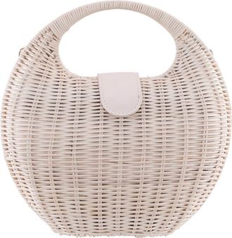Nina Kava Rattan Handbag in White at Nordstrom