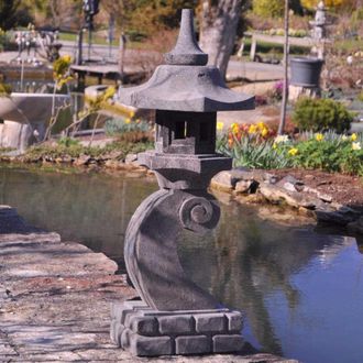 Wanda Collection Wanda Collection - Linterna Japonesa De Piedra De Lava 90 Cm L&aacute;mpara Jard&iacute;&shy;n Terraza