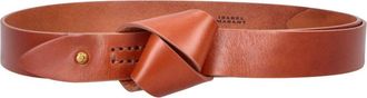 Isabel Marant Lassio Front Knot Adjustable Brown Leather Belt