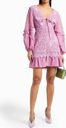 Alexis Malicha Crocheted Lace And Fil Coupé Georgette Mini Dress In Purple