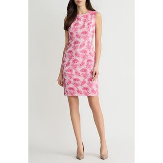Kasper Princess Seam Sheath Dress in Pink Perfection Multi at Nordstrom, Size 12