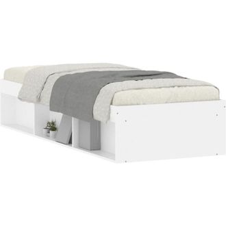 vidaXL Bed Frame without Mattress White 75x190 cm Small Single Small Single Vidaxl
