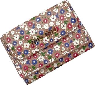 Miu Miu Pre-owned Tri-fold Portemonnee - Dames - Vintage Accessoires - Veelkleurig - ONE Size - Leer - Vintage