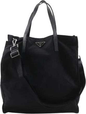 Prada Pre-owned Vintage Nylon Tote Bag - Dames - Vintage Shopper - Zwart - ONE Size - Nylon - Vintage