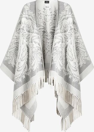 Etro Woll-Jacquard-Cape Paisley Ramage