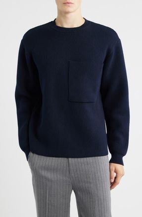 Krost Oversize Cotton Blend Sweater in Dark Navy at Nordstrom, Size Xx-Large