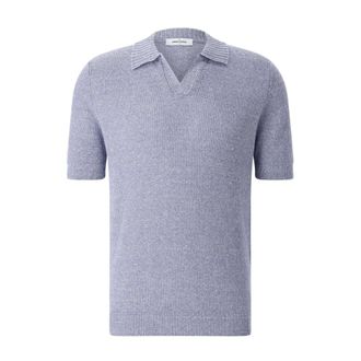 Gran Sasso Polo Shirts, male, Blue, Size: 3XL Knit Polo