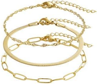 Adornia Set of 3 Assorted Chain Bracelets in Gold at Nordstrom Rack