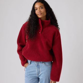 Levi's Kasey Sherpa Pullover - Womens - S - Red