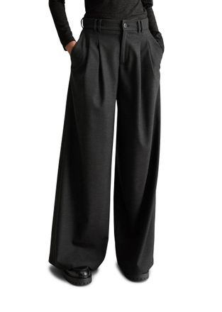 Marc O'Polo Denim Anzughose MARC OPOLO DENIM, Damen, Gr. M, N-Gr, medium grau, Web, Obermaterial: 64% Polyester, 34% Viskose, 2% Elasthan, relaxed fit, Hosen Anzughose,