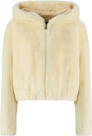 Pinko Gasteria Faux Fur Jas - Dames - Jassen - Geel - S - Polyester - Jassen