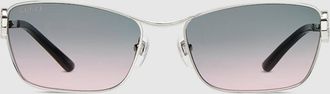 Gucci Rectangular Frame Sunglasses, Silver